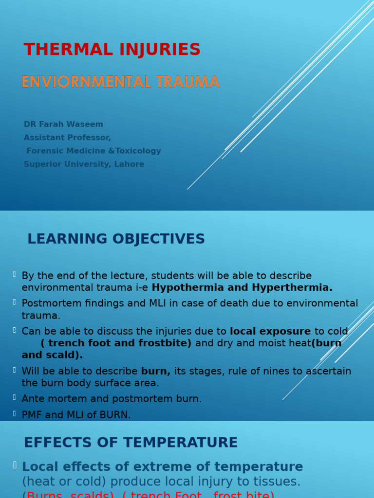 Understanding Thermal Injuries: Types and Effects | PDF | Hyperthermia ...