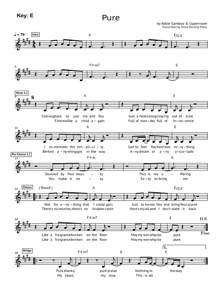 Pure Lyrics and Chords by Abbie Gamboa | PDF | Musical Compositions | Songs