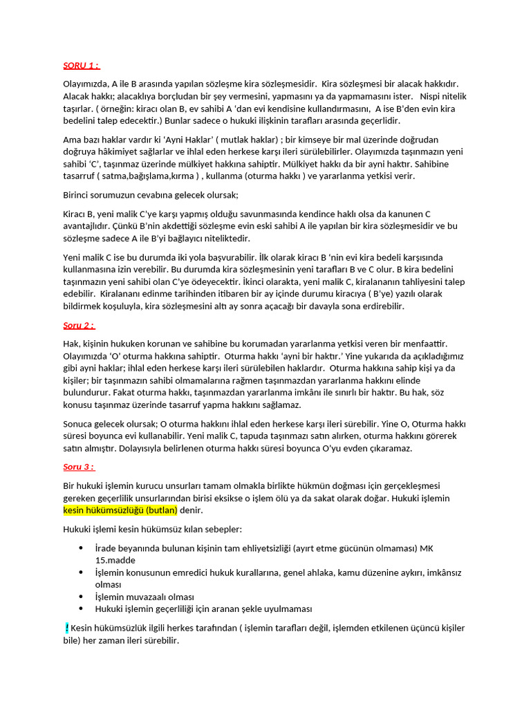 Medeni Hukuk Pratik 2 | PDF