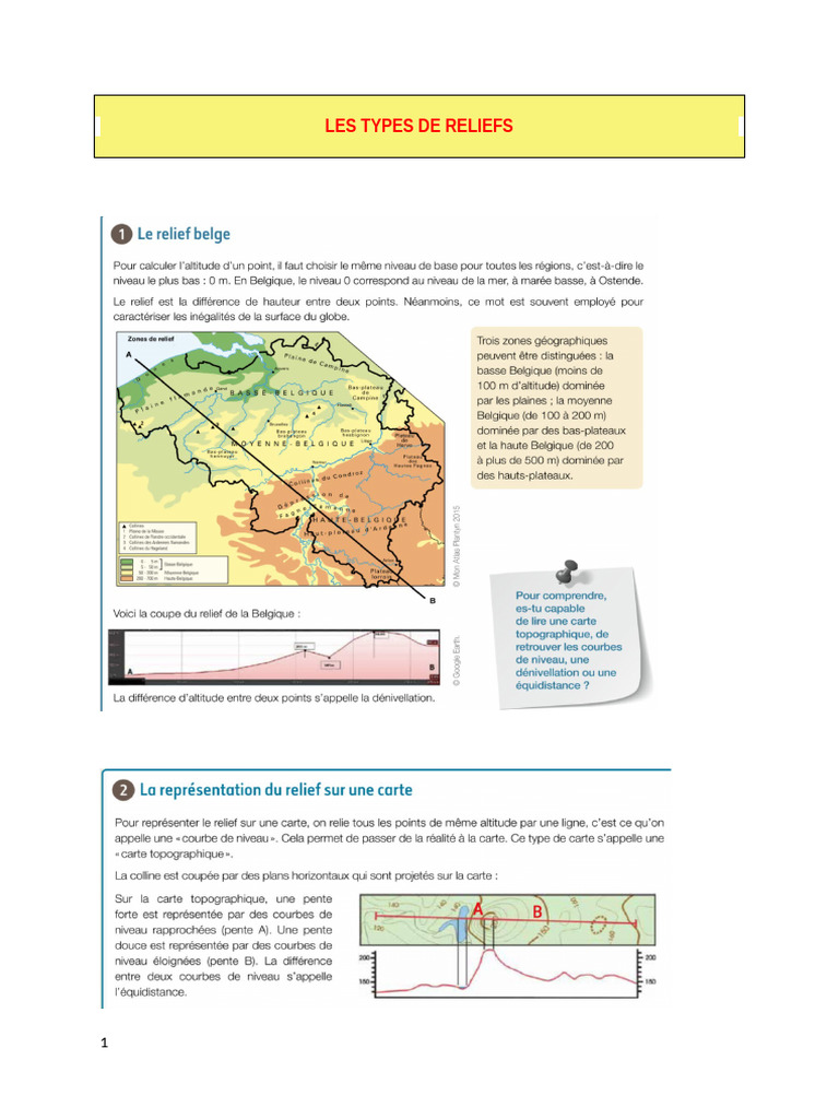 Les Types de Reliefs | PDF