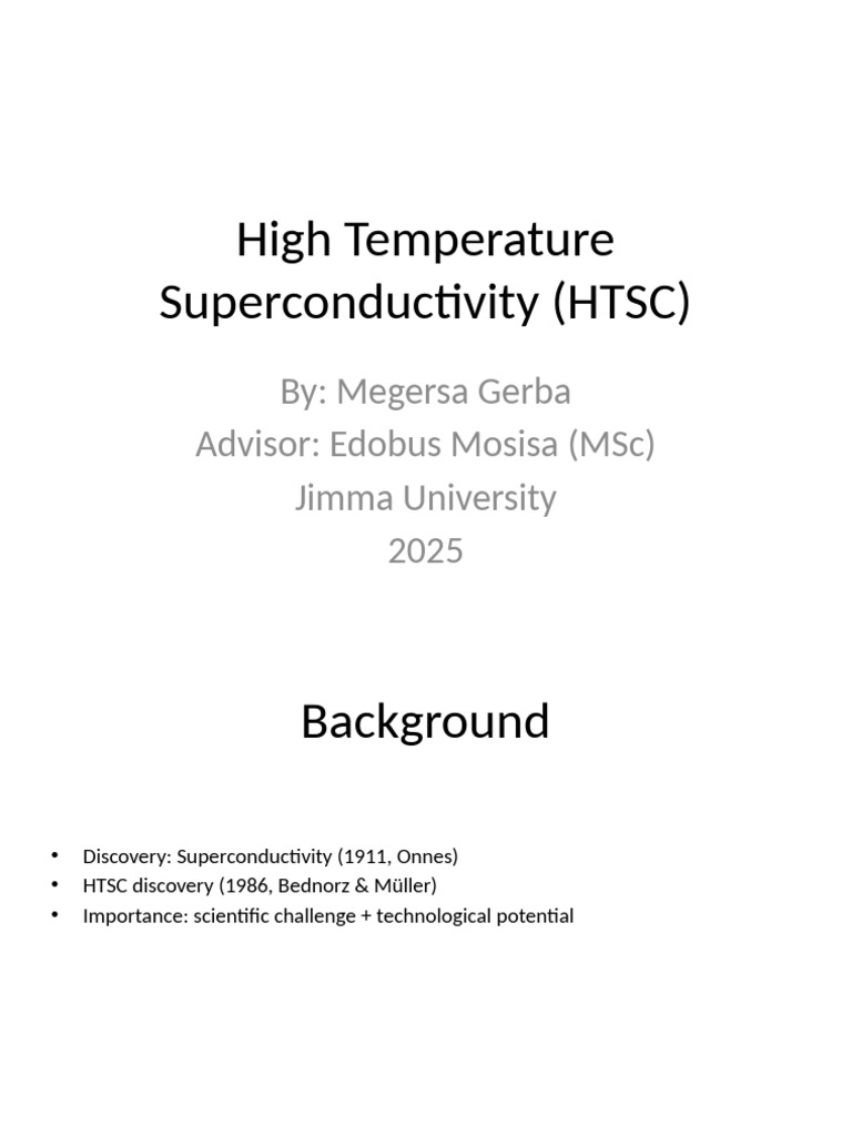 High Temperature Superconductivity Overview | PDF | High Temperature ...