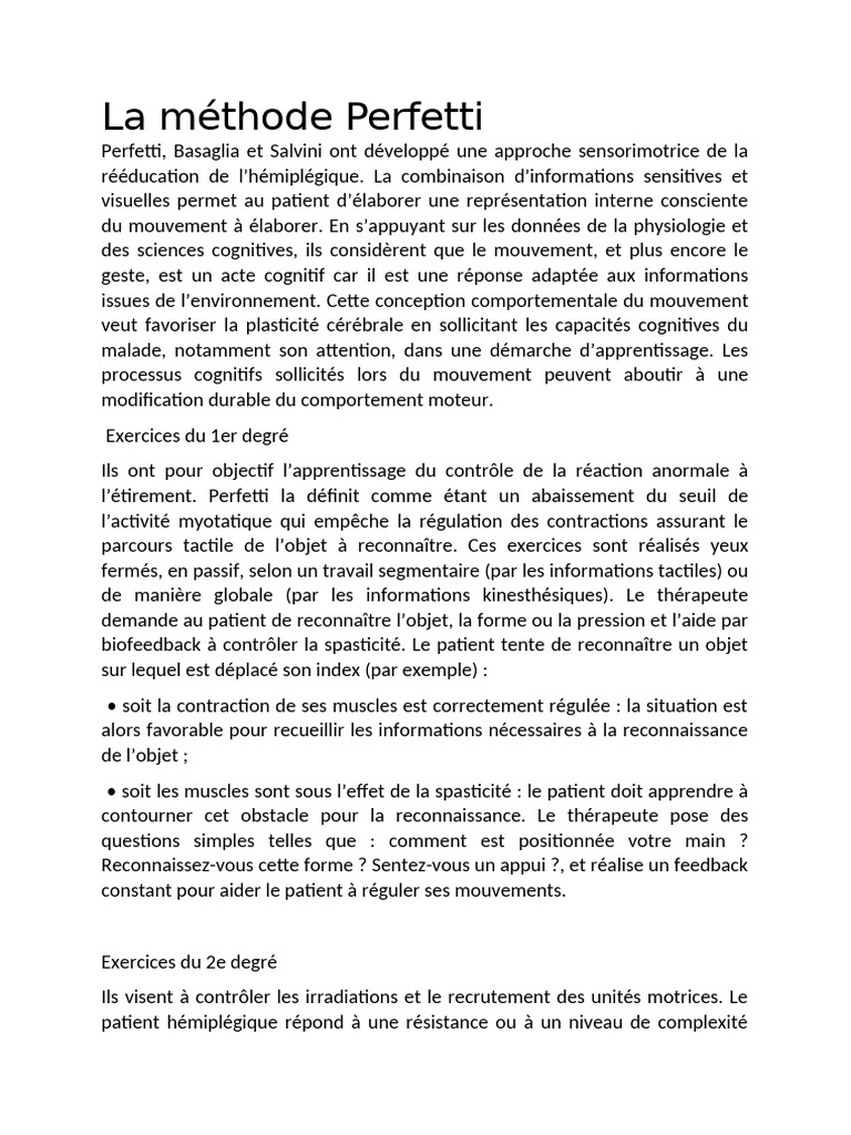 Méthode Perfetti en rééducation kiné | PDF | Cognition | Sciences ...