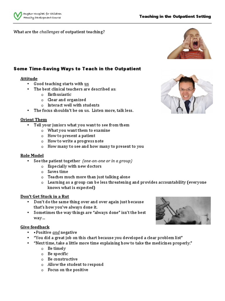 Outpatient Teaching Strategies Guide | PDF
