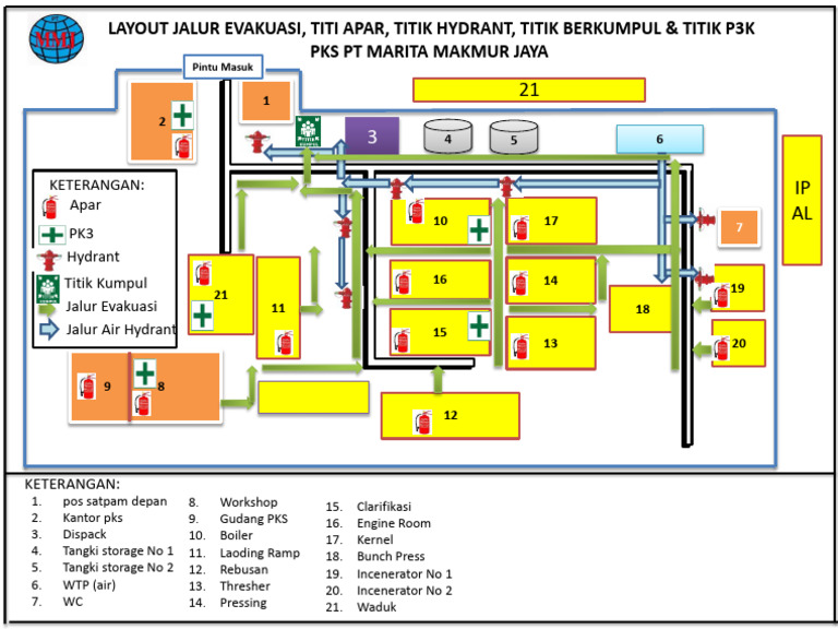 Layout Evakuasi PKS Marita Makmur Jaya | PDF