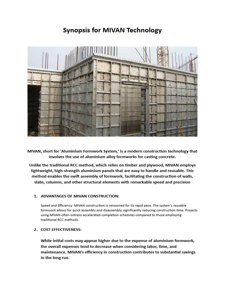 MIVAN Technology: Advantages & Benefits | PDF