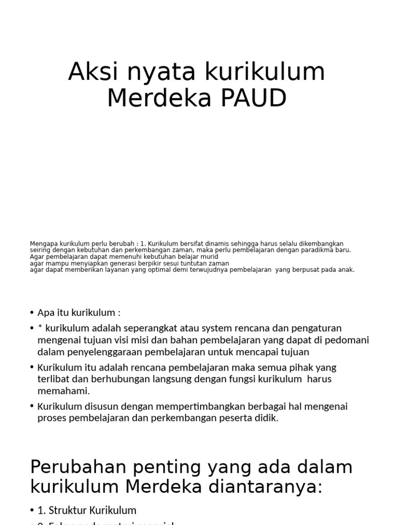 Aksi Nyata Kurikulum Merdeka PAUD | PDF