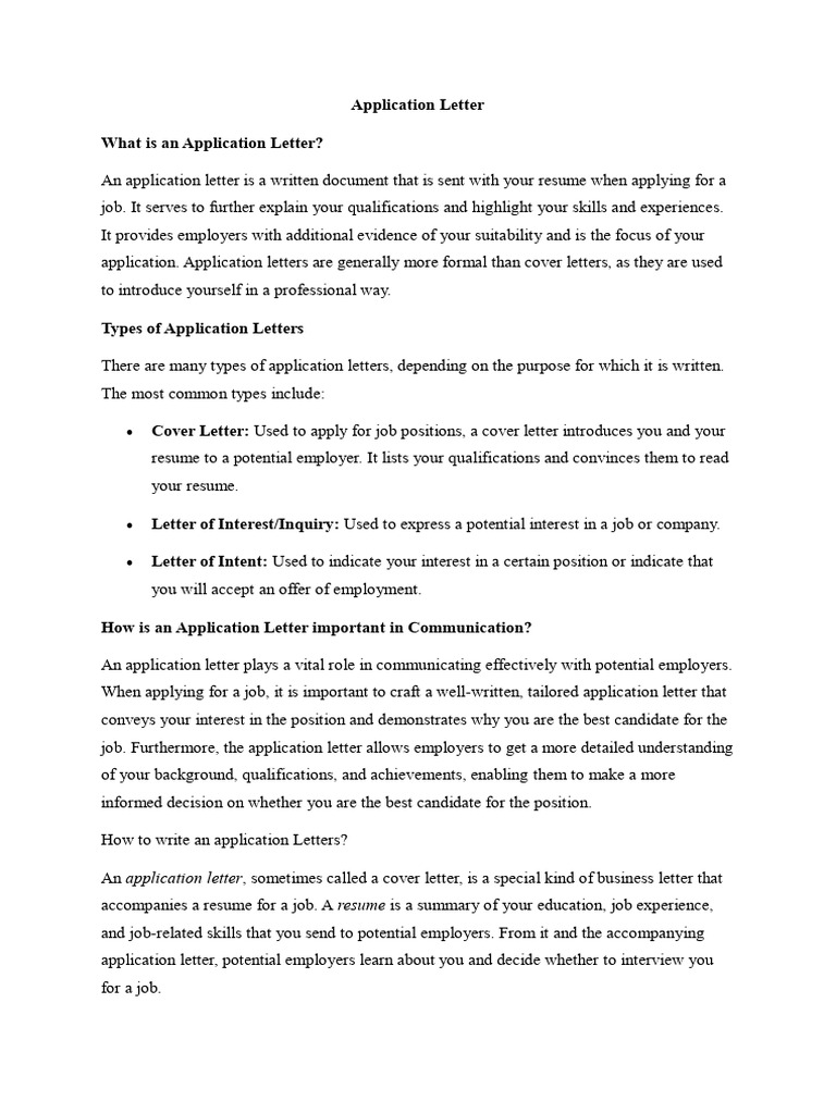 How to Write an Application Letter | PDF | Résumé | Job Interview
