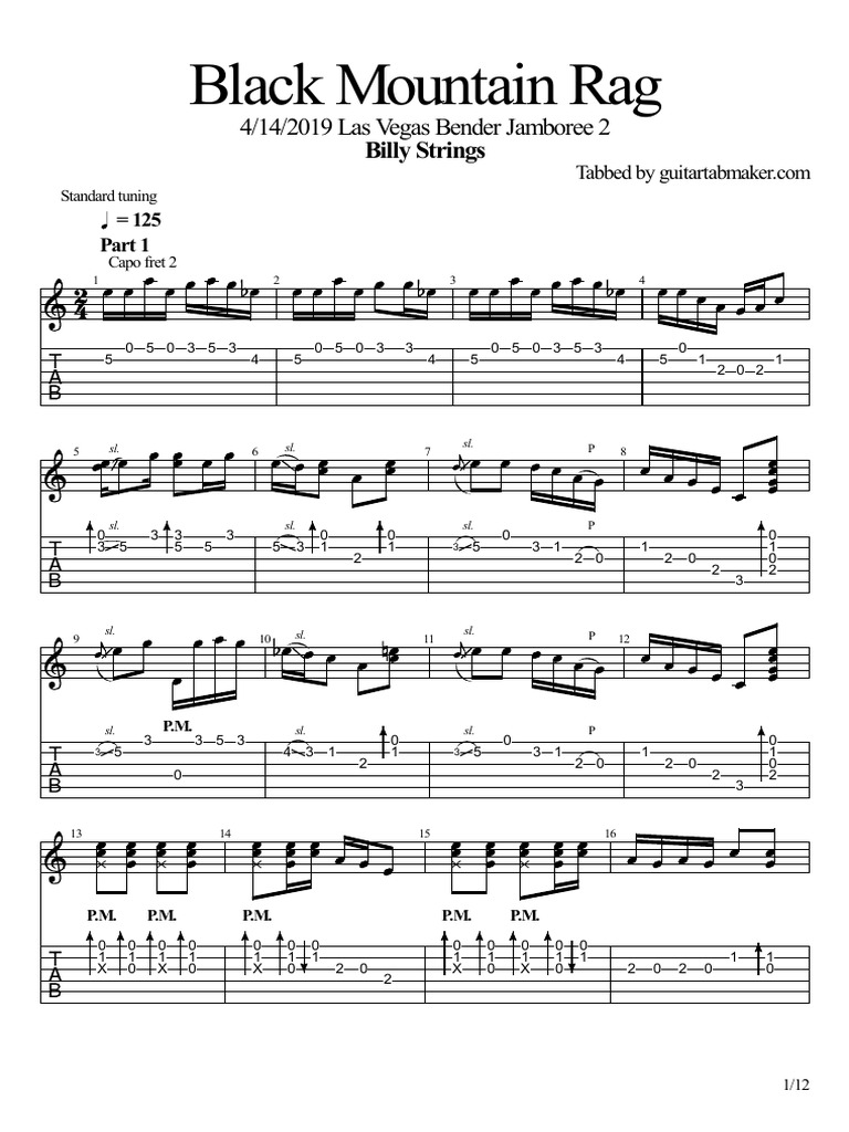Billy Strings - Black Mountain Rag 2 | PDF | Pitch (Music) | European ...