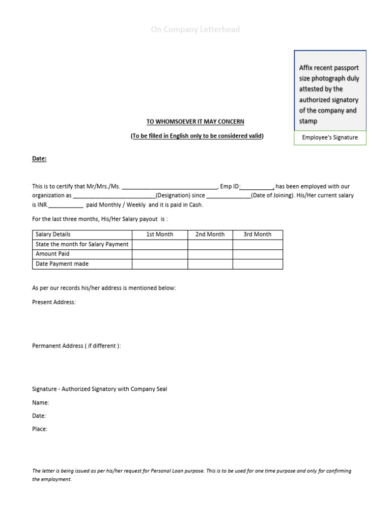 Filled Employment Form | PDF