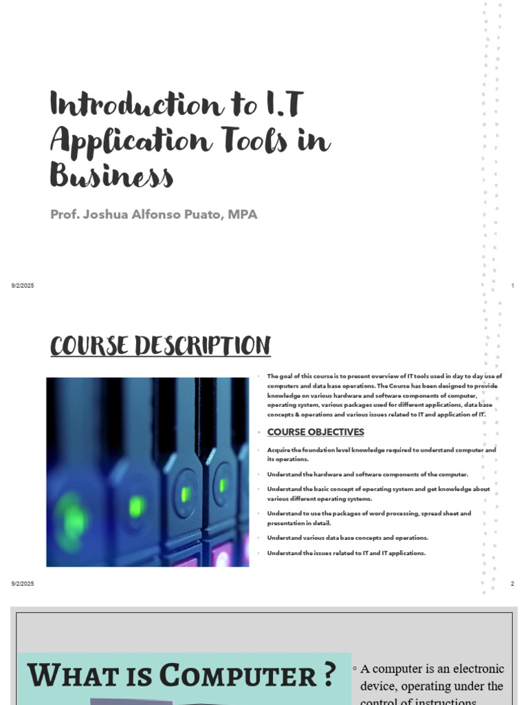 IT Tools and Applications Overview | PDF | Computer Data Storage ...