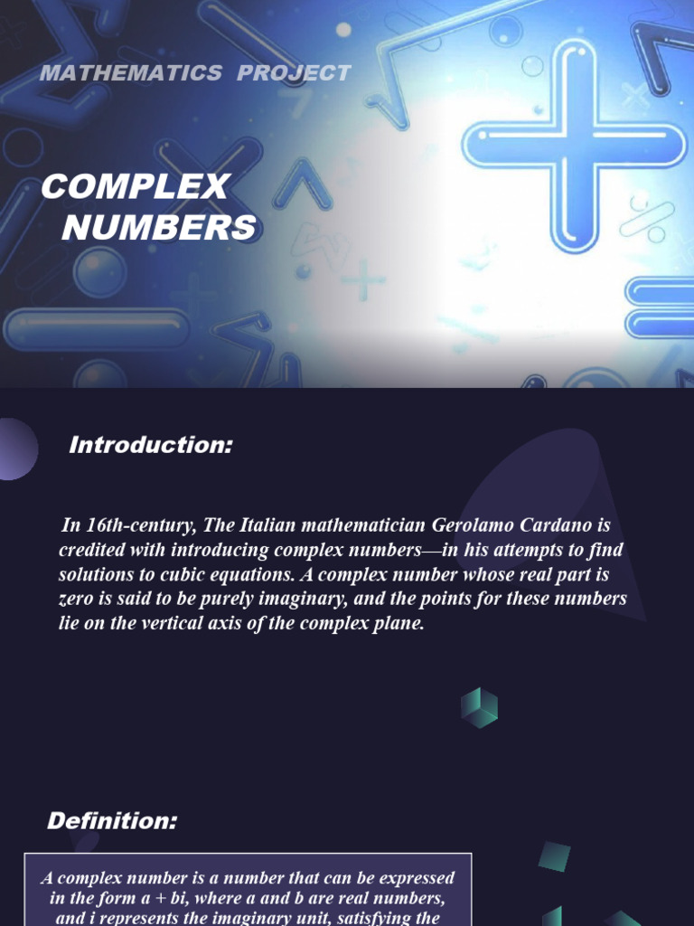 Complex Numbers in Mathematics Project | PDF | Quadratic Equation ...