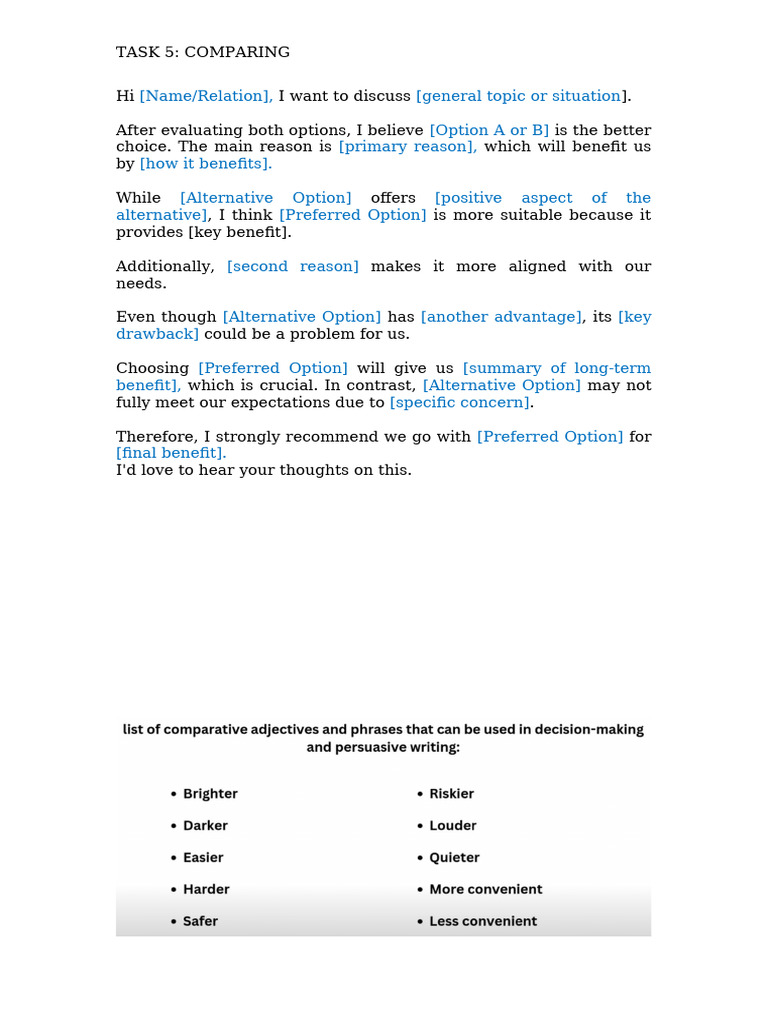 Celpip Task 5 | PDF