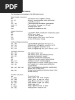 8086 Instruction Set