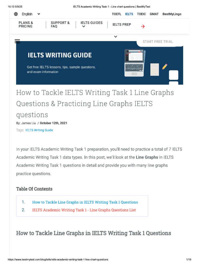 IELTS Academic Writing Task 1 - Line Chart Questions - BestMyTest | PDF