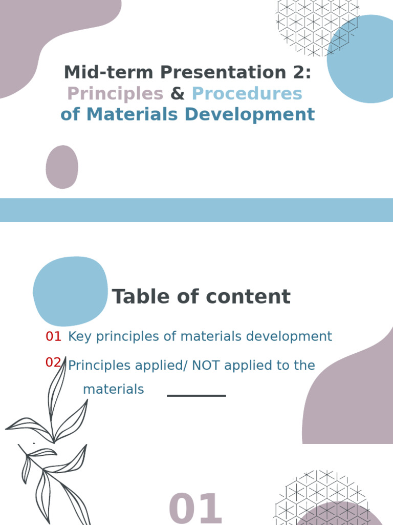 MA TESOL - Principles & Procedures of Materials Development | PDF ...