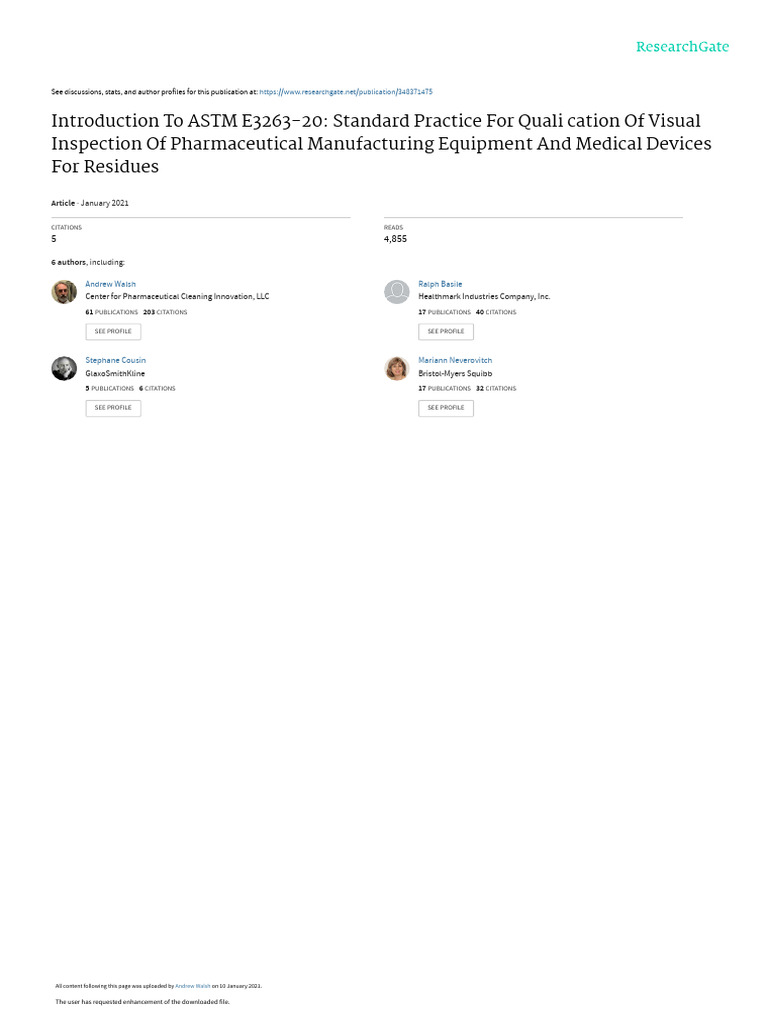 ASTM E3263-20: Visual Inspection Standards | PDF | Medical Device ...