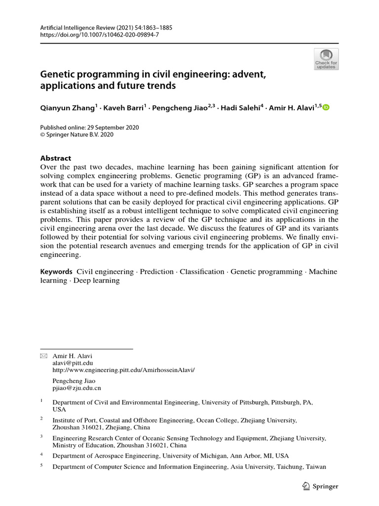 Genetic Programming in Civil Engineering | PDF | Machine Learning ...