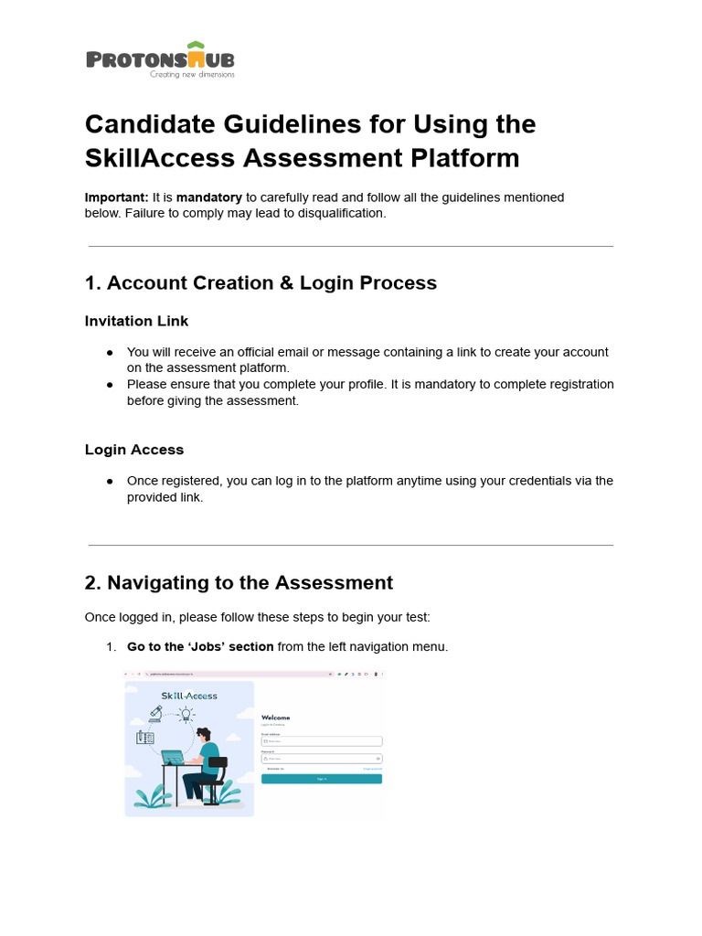 Test Guidelines - SkillAccess | PDF | Computing