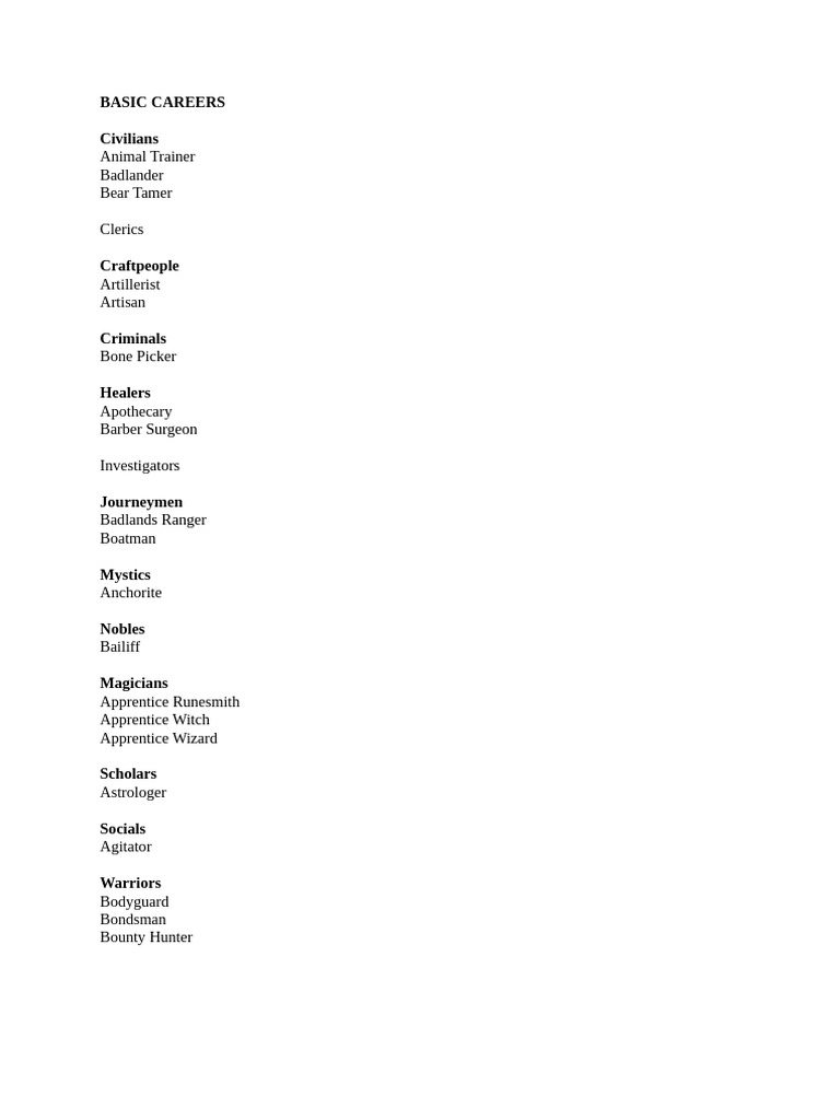 Basic Careers | PDF