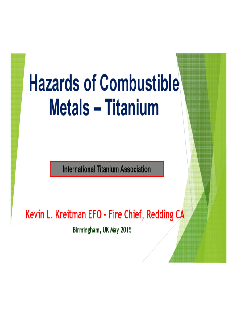 Titanium Fire Hazards and Safety Standards | PDF | Fires | Water