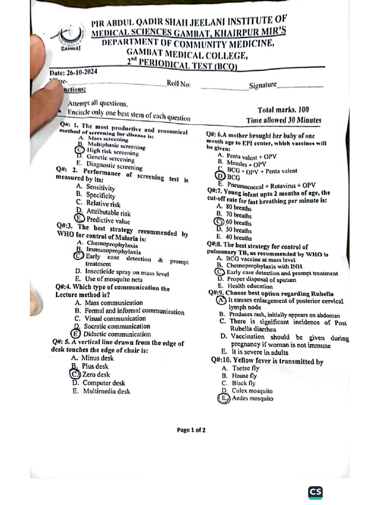 2nd CM Test - 2024 | PDF