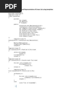 Program For Array Based Representation of Linear List Using Templates