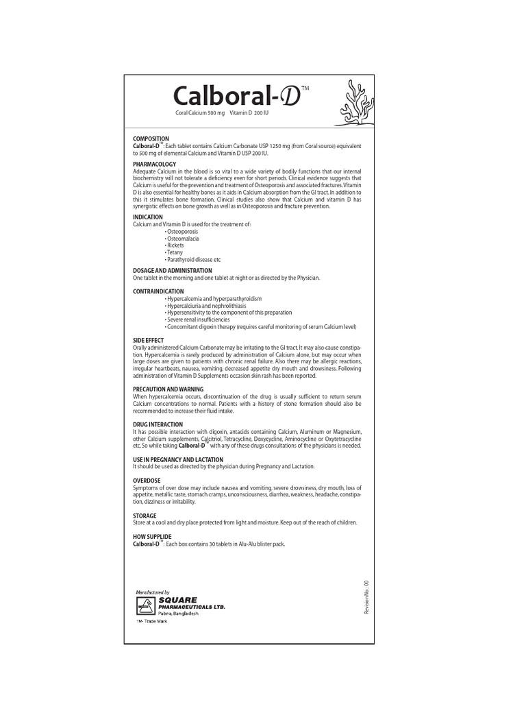 Pdoc Calboral D DS1 | PDF | Vitamin D | Calcium