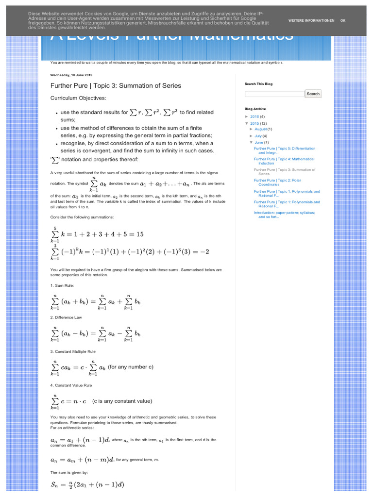 1.3 Summation of Series | PDF | Summation | Algebra