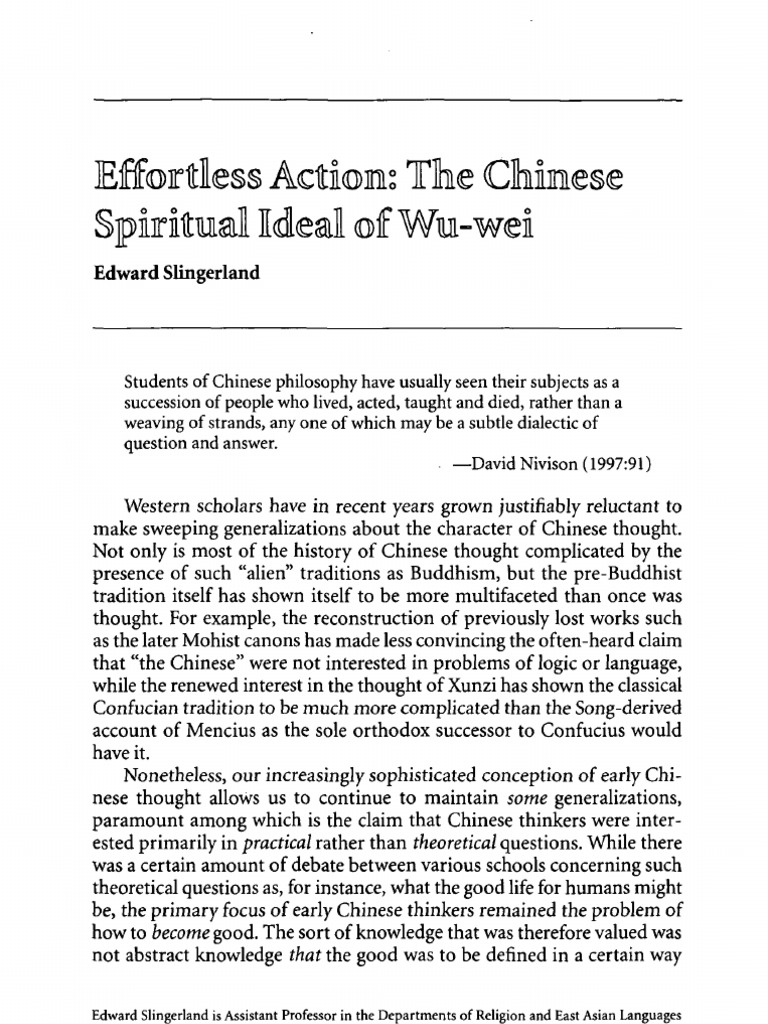 Effortless Action | PDF | Philosophy