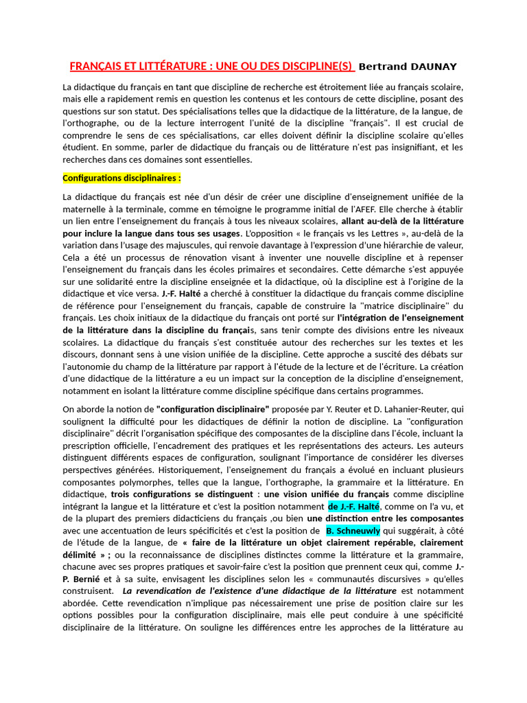 Didactique du français et littérature | PDF | Langue française ...