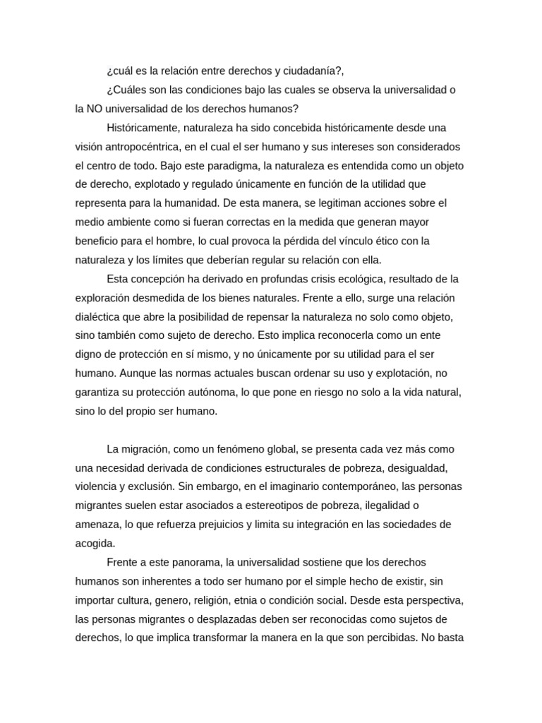 Derechos Humanos y Ciudadanía Universal | PDF | Derechos humanos | Pobreza