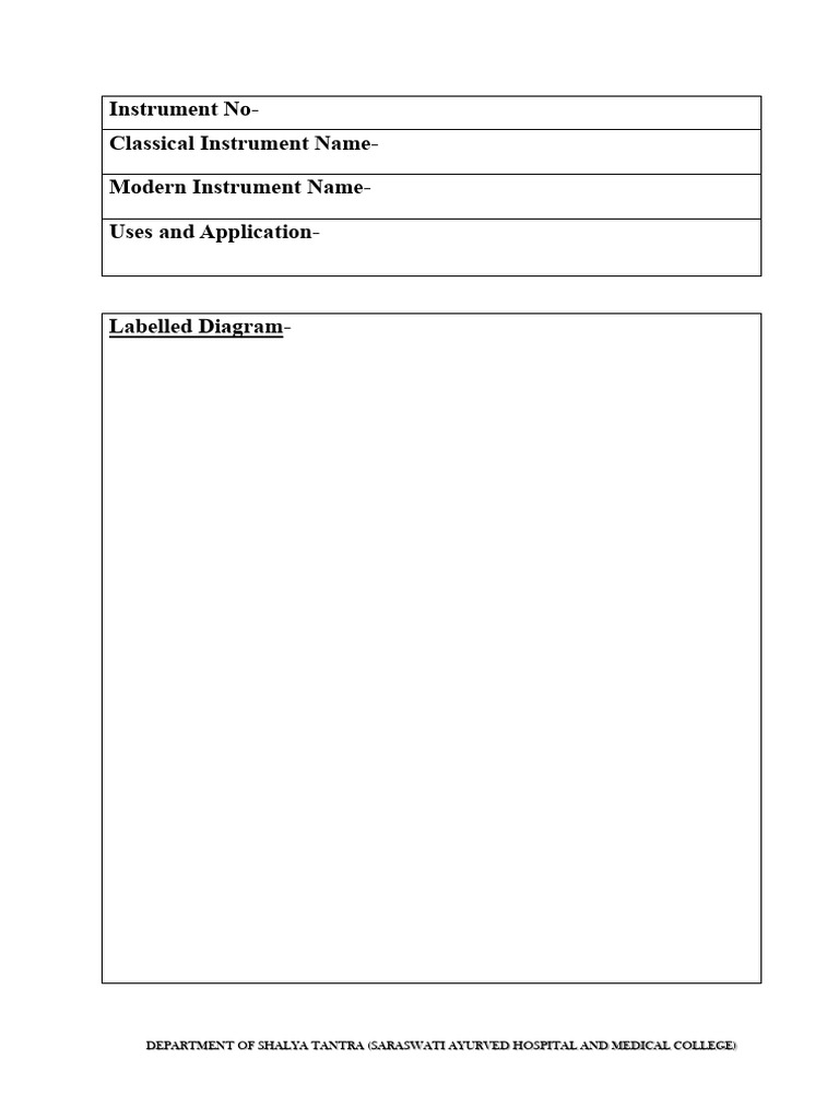 Instrument No-Classical Instrument Name - Modern Instrument Name - Uses ...