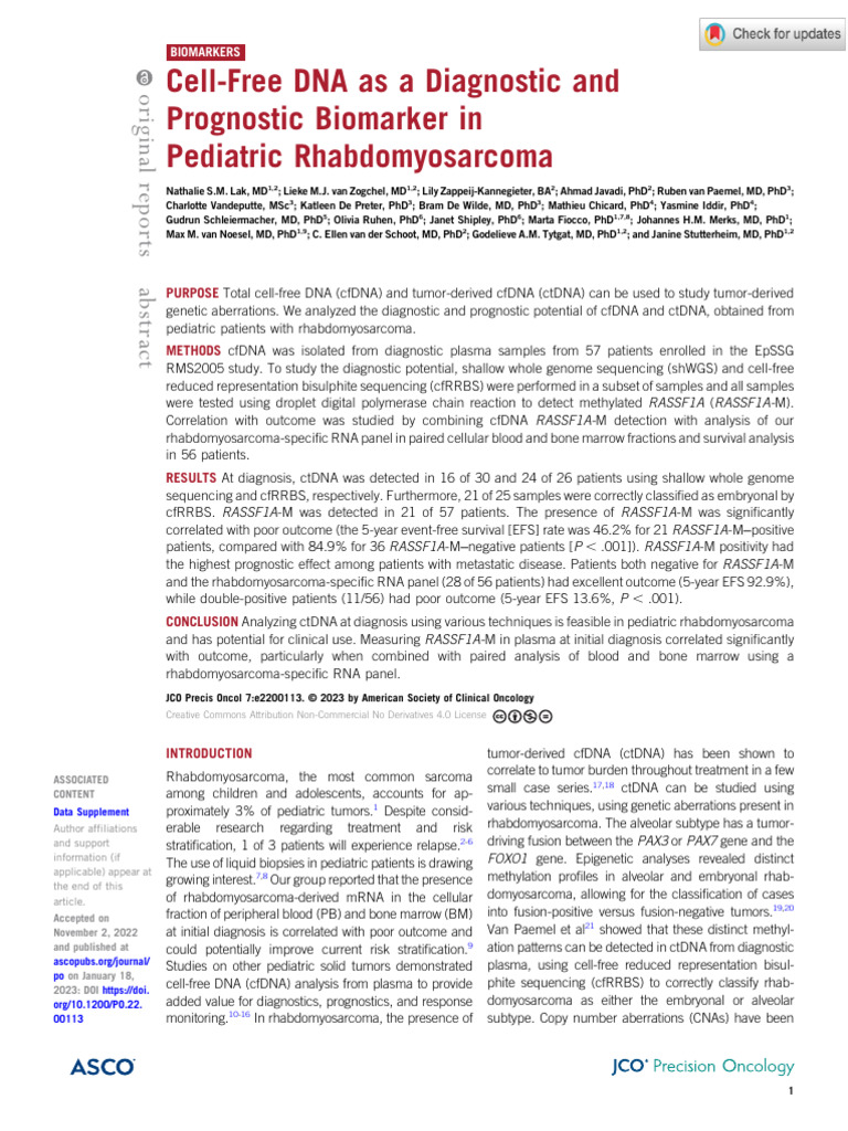 Tugas Prof Endah Cell Free Dna As A Diagnostic and Prognostic Biomarker ...