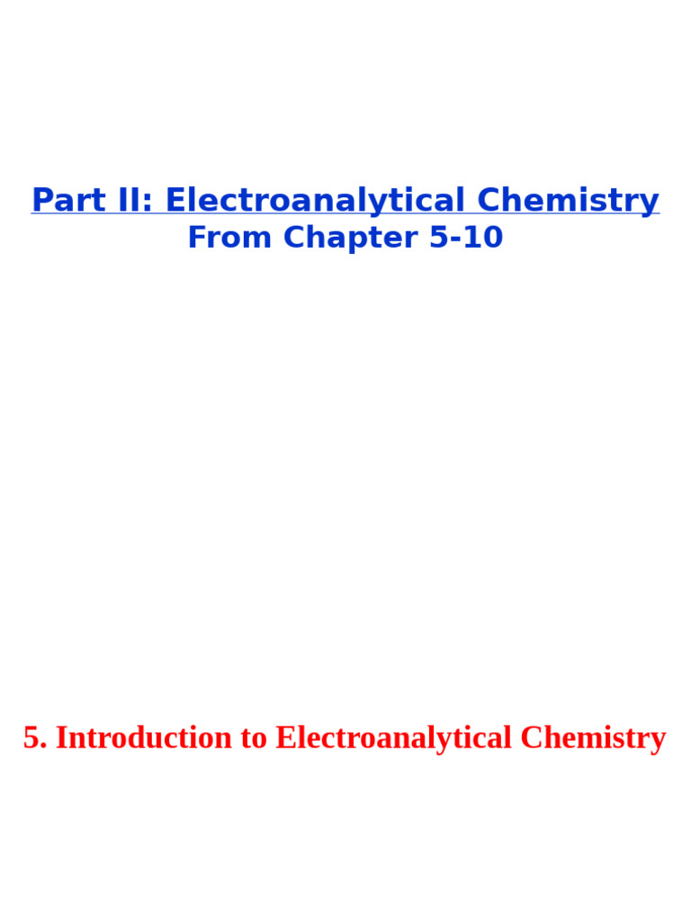Electroanalytical Chemistry Overview | PDF | Electrochemistry ...