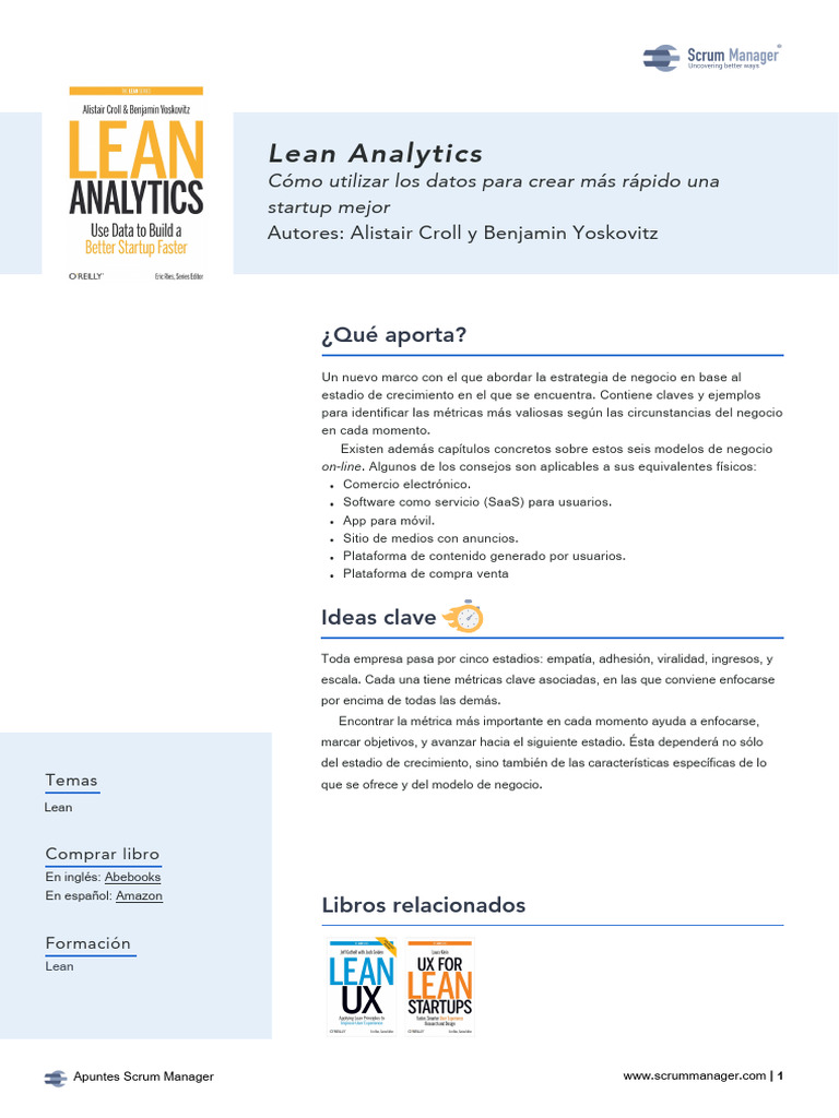 Métricas Clave en Lean Analytics | PDF | Software como servicio