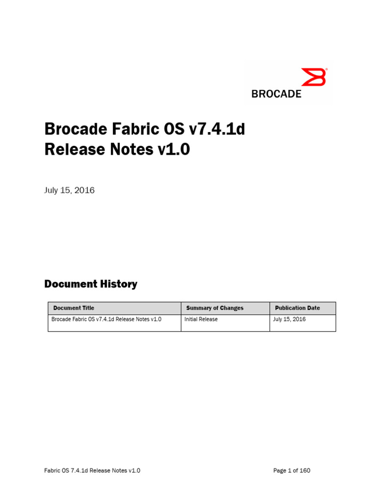Fabric OS 7.4.1d Release Notes | PDF | Command Line Interface ...