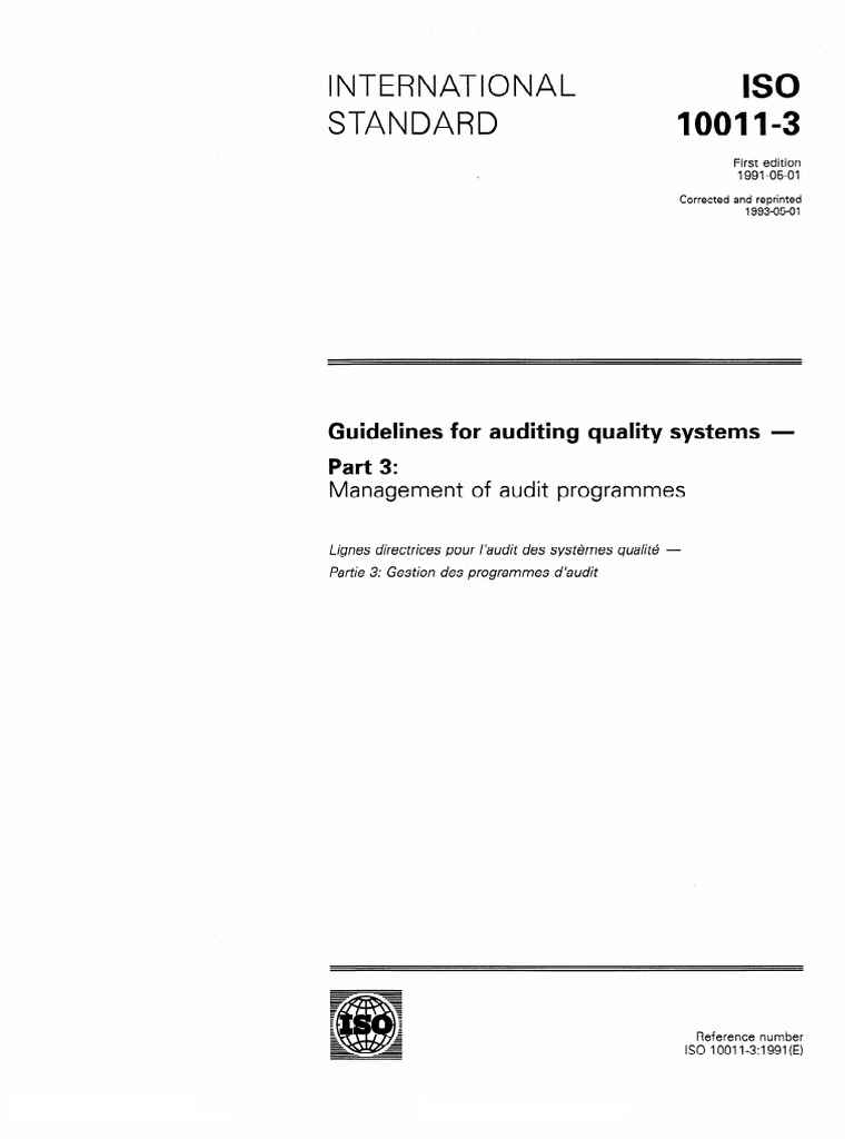 ISO 10011-3-1991 (1993) Scan | PDF | International Organization For ...