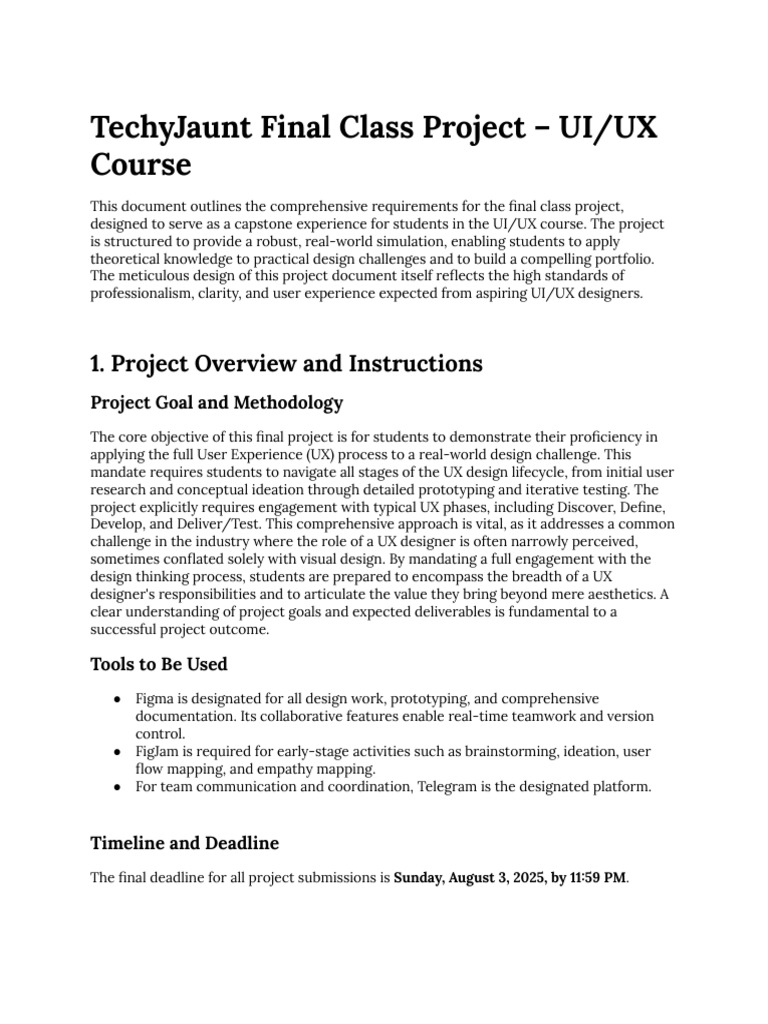 UI/UX Final Project Requirements Guide | PDF | Usability