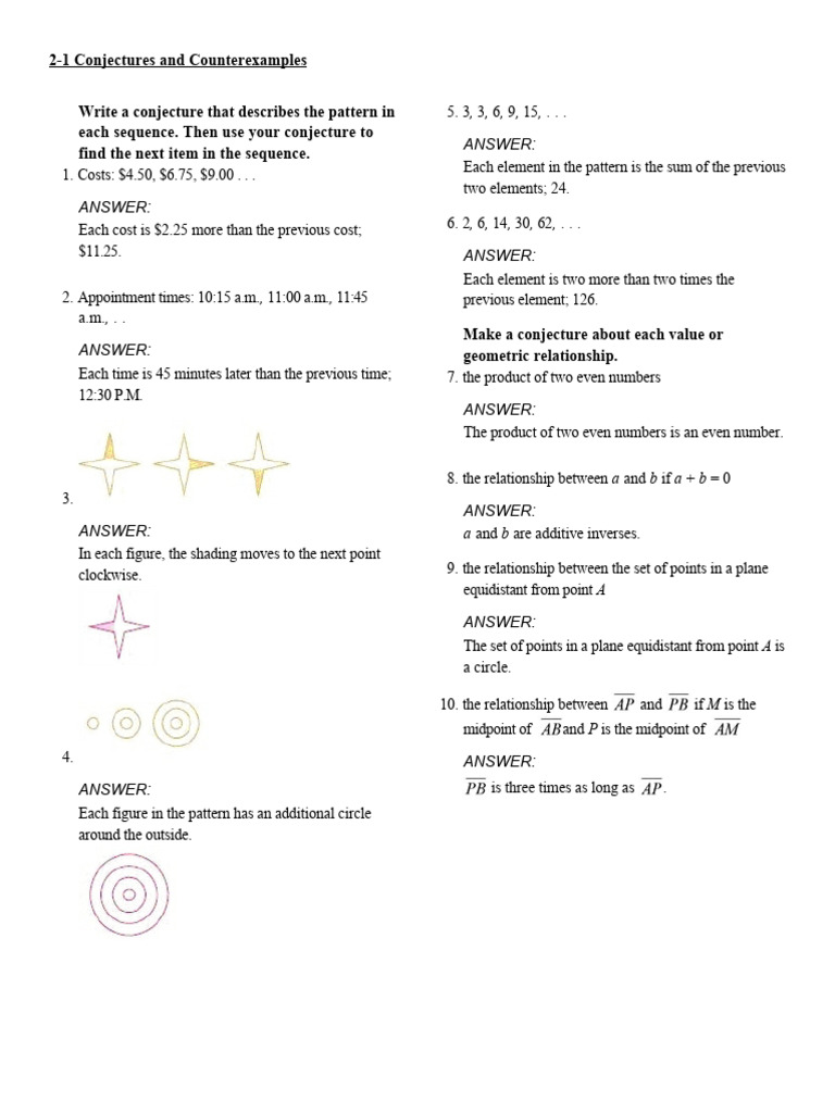 Conjectures and Patterns in Sequences | PDF | Conjecture | Area