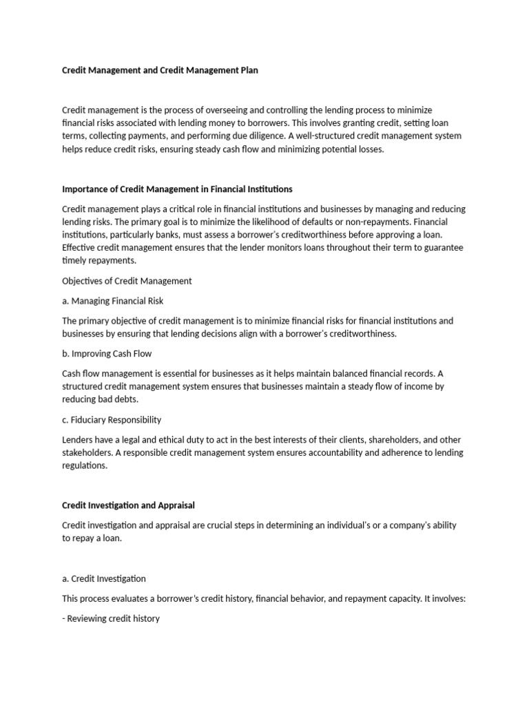 Credit Management and Collection Strategies | PDF | Interest Rates ...
