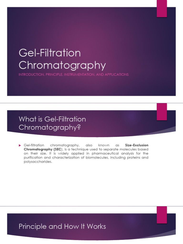 Gel-Filtration Chromatography Presentation | PDF | Chromatography ...