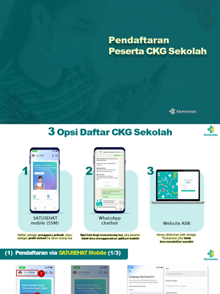 Pendaftaran CKG Sekolah via SSM | PDF