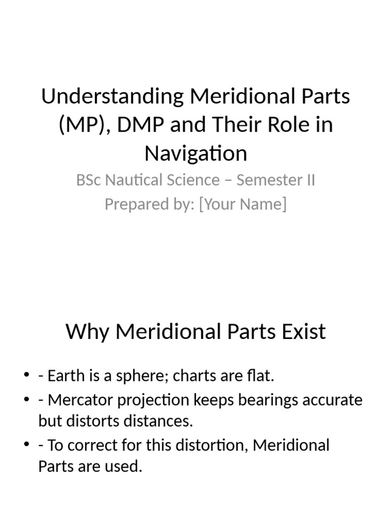 Meridional Parts in Navigation Explained | PDF