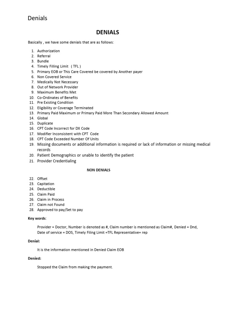 Understanding Claim Denials and Management | PDF | Social Programs ...