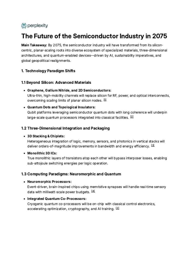 The Future of The Semiconductor Industry in 2075 | PDF | Integrated ...