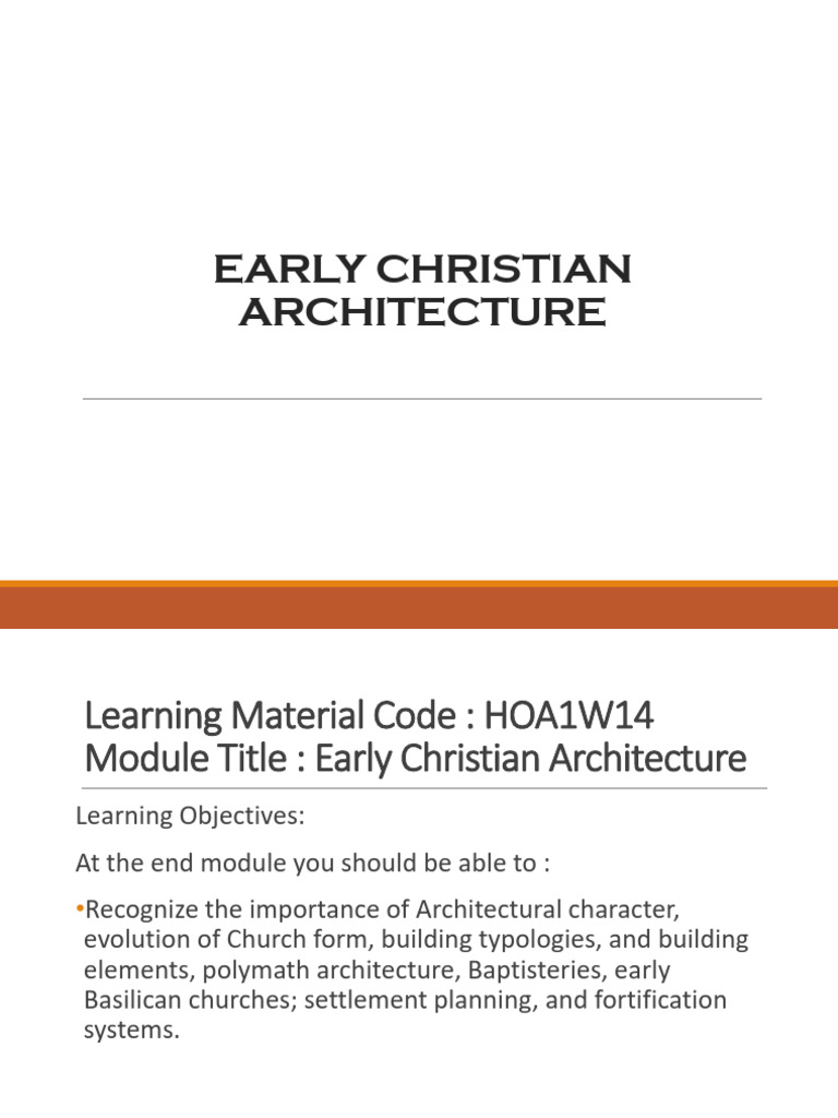 Early Christian Architecture Overview | PDF | Paul The Apostle | Church ...