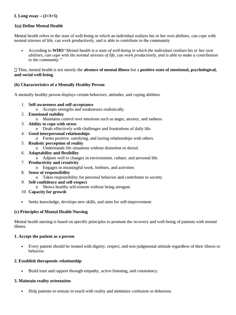 Understanding Mental Health and Illness | PDF | Personality Disorder ...