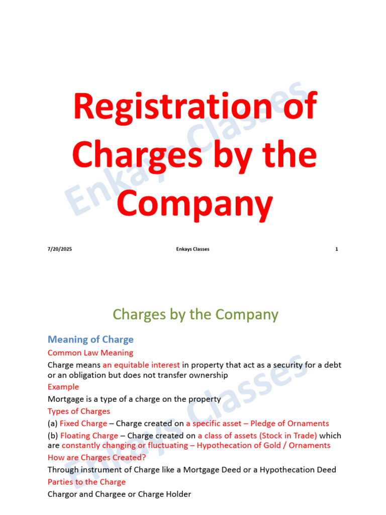 Chapter 6 - Registration of Charges | PDF | Security Interest ...