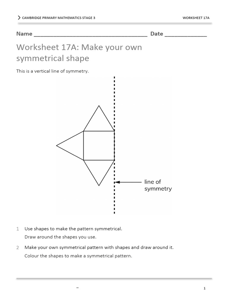 Symmetrical Shapes Worksheet for Kids | PDF