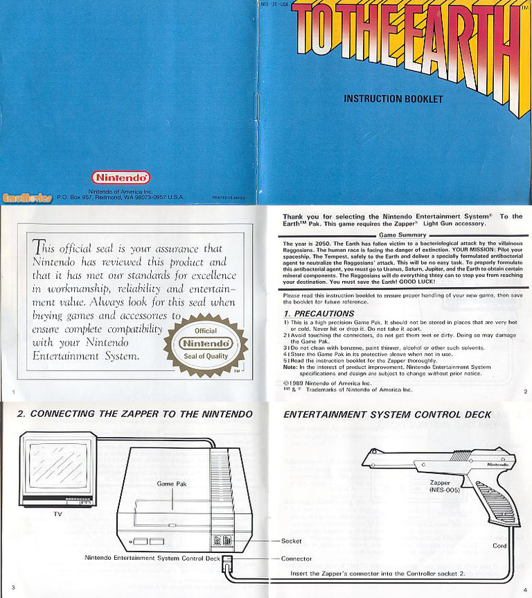 To The Earth - 1989 - Nintendo | PDF